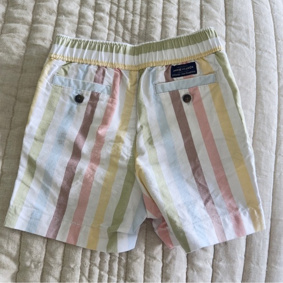Janie and Jack Pastel Striped Oxford Pull-On Toddler Short Sie 18-24 - Picture 3 of 5